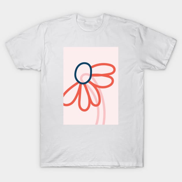 Line Art Flower, Nursery Decor T-Shirt by Colorable